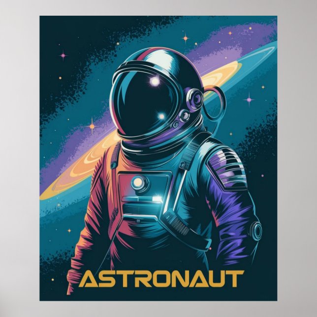 Astronaut Futuristic Poster (Front)