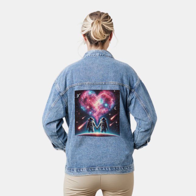 Astronaut Galaxy Denim Jacket (Model)
