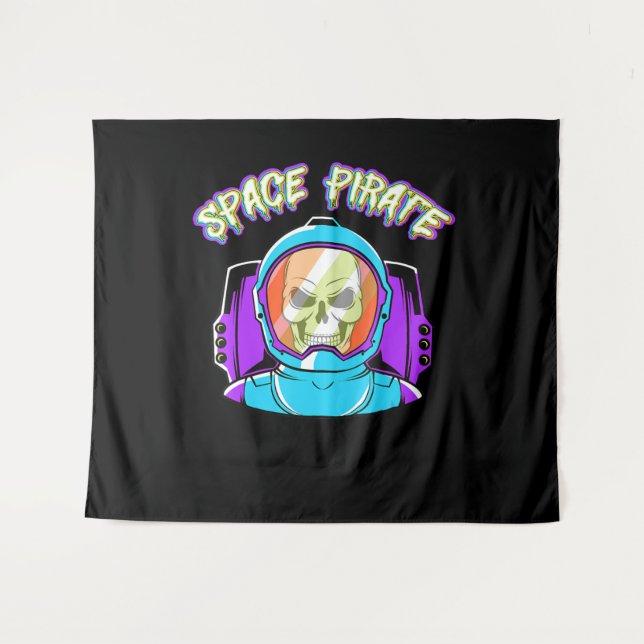 Astronaut Gifts For Adults - Space Pirate Tapestry (Front (Horizontal))