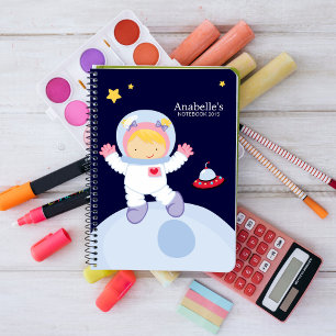 Astronaut Girl Kid's Personalized Notebook