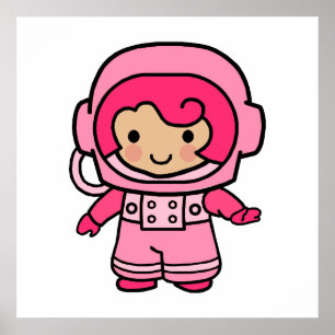 Astronaut Girl Poster