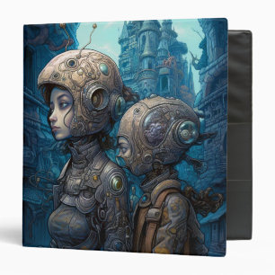 Astronaut Girls Surreal Science Fiction Binder