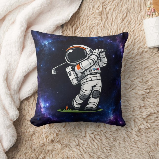 Astronaut Golf Throw Pillow (Blanket)