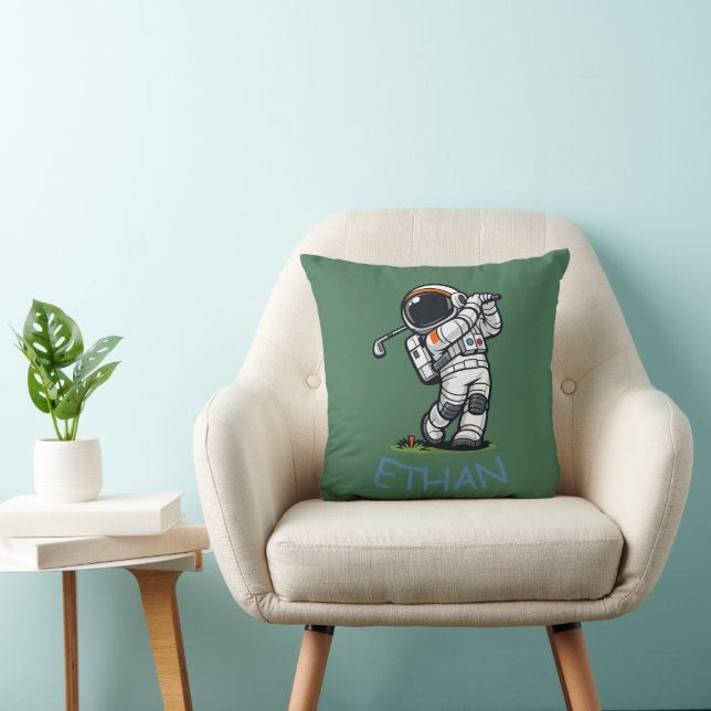 Astronaut Golf Throw Pillow (Chair)