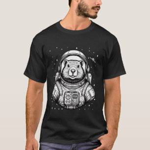 Astronaut Groundhog Space Galaxy Funny Groundhog D T-Shirt