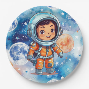  Astronaut Happy Birthday Paper Plate
