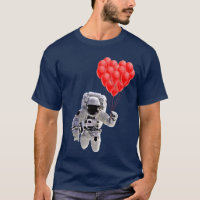 Astronaut Heart Balloons Love T-Shirt