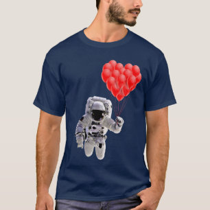 Astronaut Heart Balloons Love T-Shirt