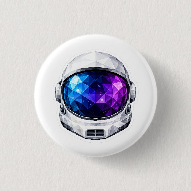 Astronaut Helmet Sticker 1 Inch Round Button (Front)