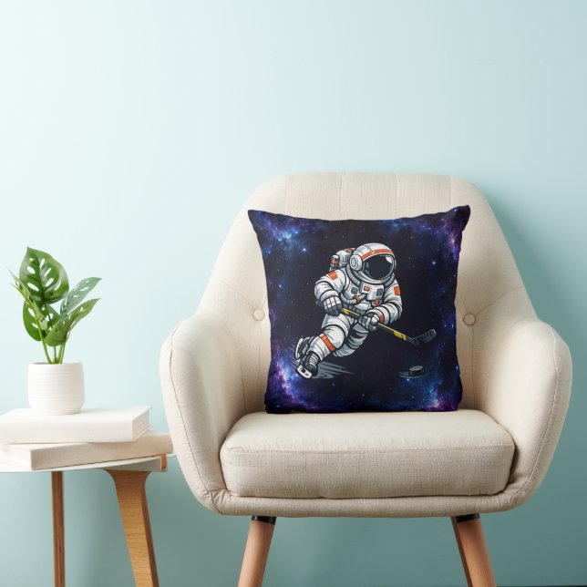 Astronaut Hockey Throw Pillow (Chair)