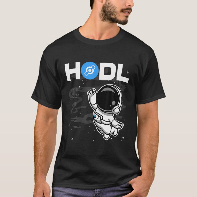 Astronaut HODL Helium HNT Coin To The Moon Crypto T-Shirt (Front)