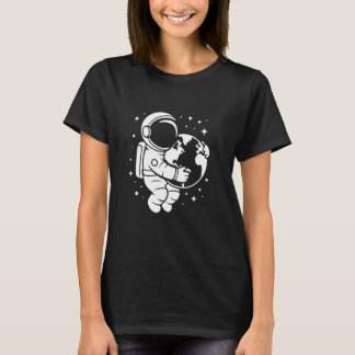 Astronaut Holding Earth Space Graphic Art Design T-Shirt