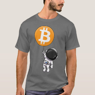 Astronaut Holding Rising Bitcoin Balloon Crypto De T-Shirt