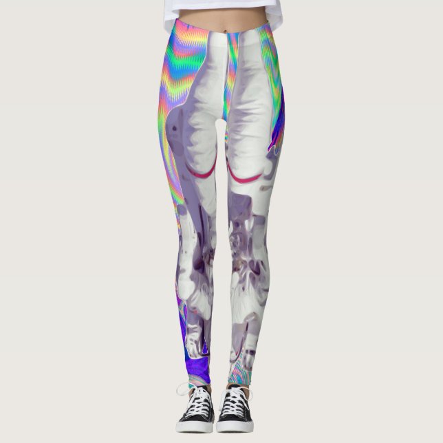 Astronaut Holographic Iridescent Space Leggings (Front)
