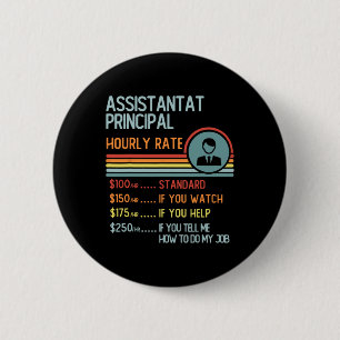 Astronaut Hourly Rate Retro Job Title 2 Inch Round Button
