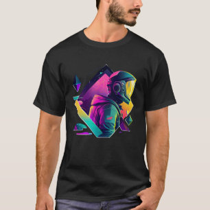 Astronaut in Space Aesthetic Wave Planet Eclipse T-Shirt