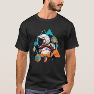 Astronaut in Space Aesthetic Wave Planet Eclipse   T-Shirt