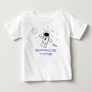 Astronaut In Space - Art in Black, White & Purple Baby T-Shirt