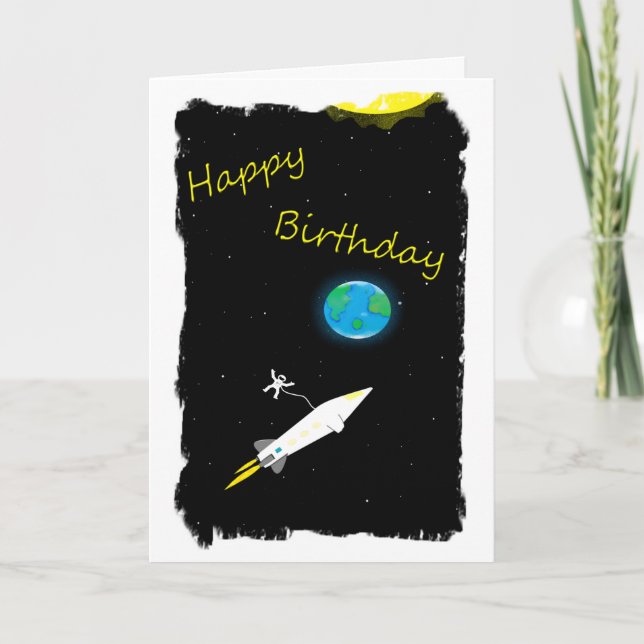 Astronaut in Space birthday card (Front)
