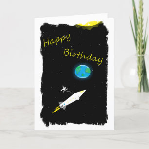Astronaut in Space birthday card