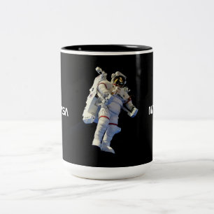 Astronaut in Space Black Two-Tone Coffee Mug