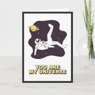 Astronaut in Space Cosmic Valentine's Day Universe Card