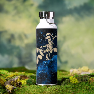 Astronaut in Space Custom Name  Water Bottle