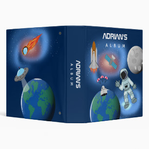 Astronaut in Space Galaxy Theme Kids Photo Album Binder