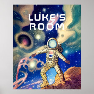 Astronaut In Space Personalized Poster