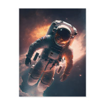 Astronaut in Space Postcard 