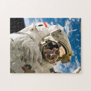 Astronaut in Space Repairing Space Station Photo Jigsaw Puzzle