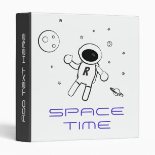 Astronaut In Space - Sketched Art in Black & White Binder