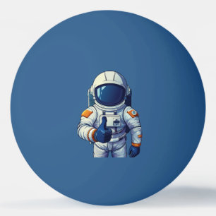 astronaut in space suit showing thumb up  ping pong ball