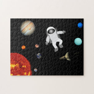 Astronaut in the Solar System Jigsaw Puzzle