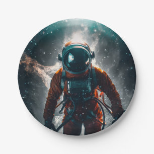Astronaut in the space paper plate