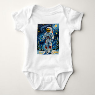 Astronaut in Winter Forest Baby Bodysuit