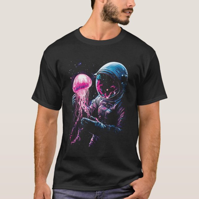 Astronaut Jellyfish Outer Space Explorer Galaxy Sc T-Shirt (Front)