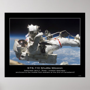 Astronaut Jerry L. Ross anchored to the Mobile Poster