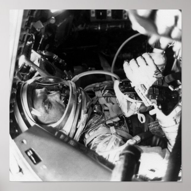 Astronaut John Glenn inside Friendship 7 Poster (Front)
