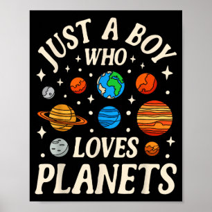 Astronaut Just A Boy Who Loves Planets Solar Syste Poster