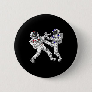Astronaut Karate Muay Thai Martial Arts Kickboxing 2 Inch Round Button
