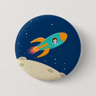 Astronaut kid birthday party 2 inch round button