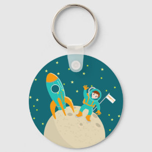 Astronaut kid birthday party keychain