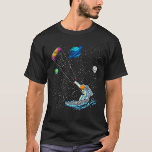 Astronaut Kite Kiteboarding Kitesurfing Surf Retro T-Shirt
