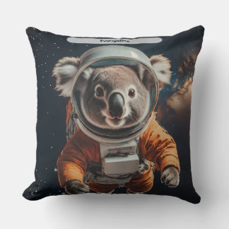 Astronaut Koala Space Surreal Animal Custom Throw Pillow
