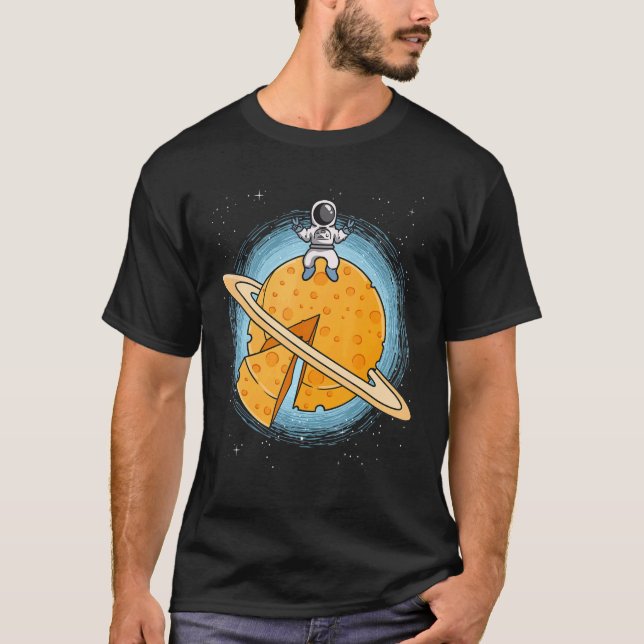 Astronaut Landing On Planet Cheese Space Galaxy Co T-Shirt (Front)
