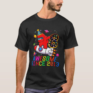 Astronaut Level 8 Among Dabbing With Us 8Th Birthd T-Shirt