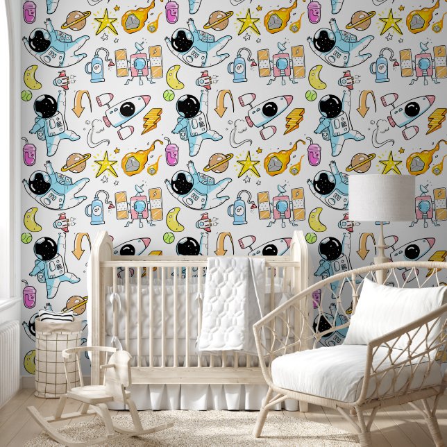 Astronaut Life Kid's Nursery Wallpaper (Kids)