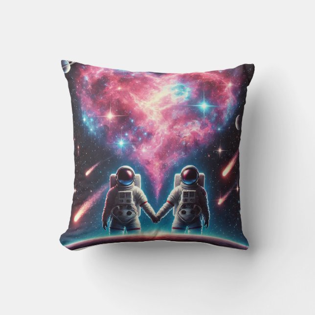Astronaut Love Pillow - Throw Pillow (Front)