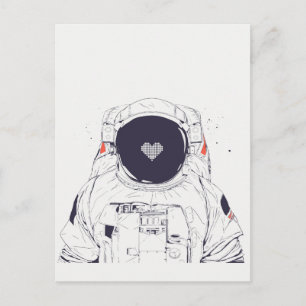 Astronaut love postcard
